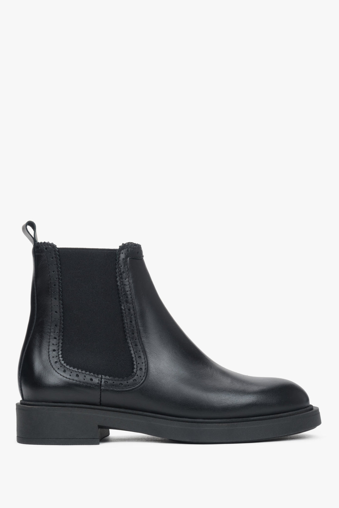 Schwarze Damen-Chelsea-Boots aus italienischem Premium-Leder Estro ER00118124.