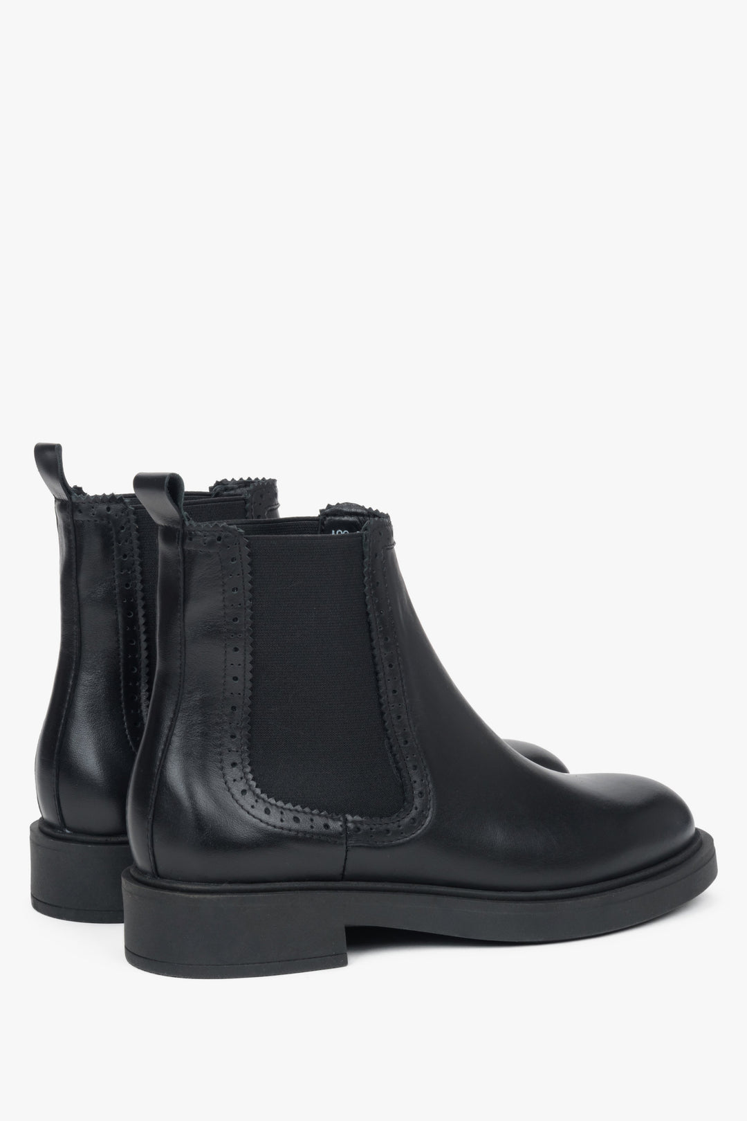 Schwarze Damen-Chelsea-Boots aus italienischem Leder.