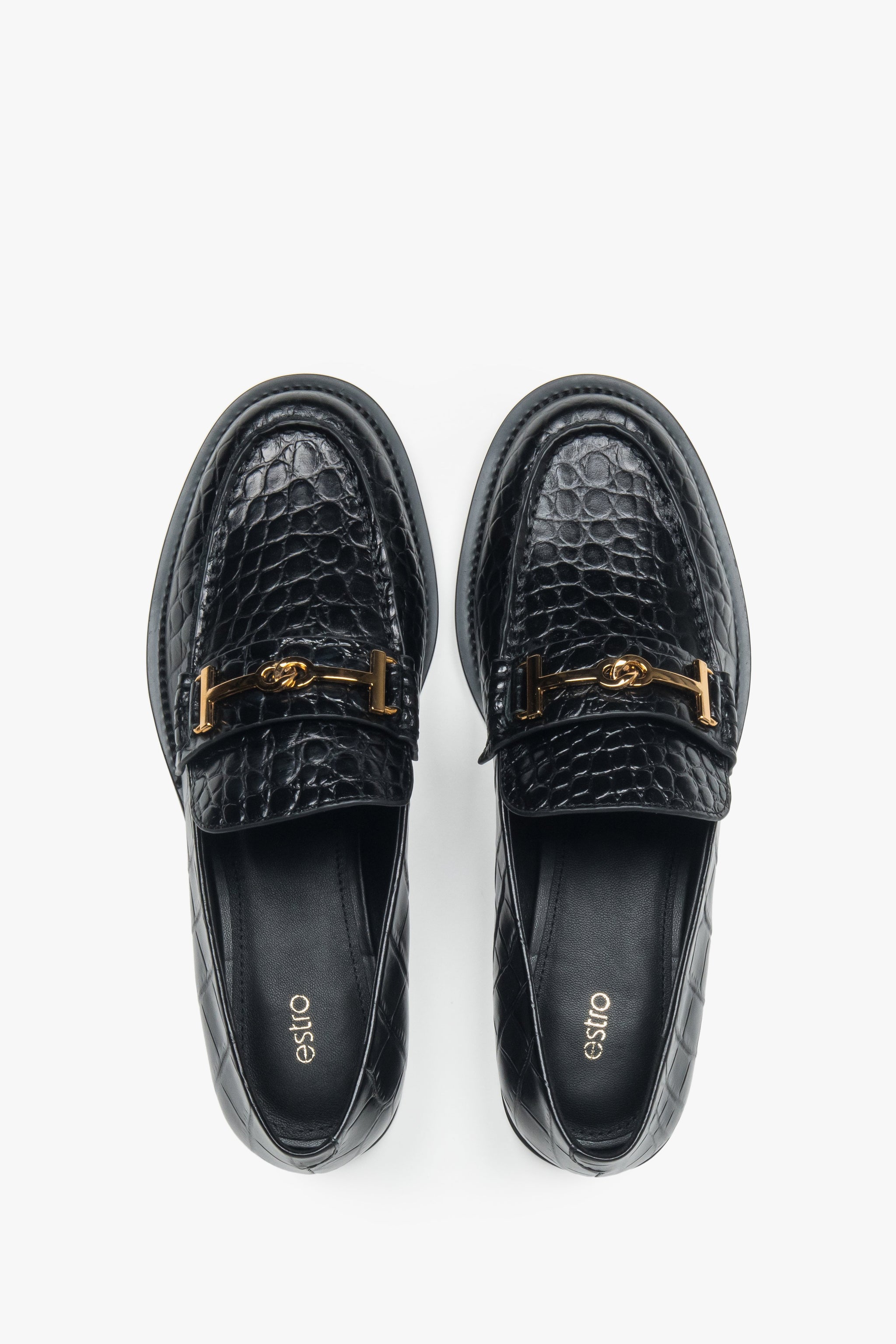 Estro Leder-Mokassins in Schwarz – zeitlose Damenschuhe für das Business-Outfit.