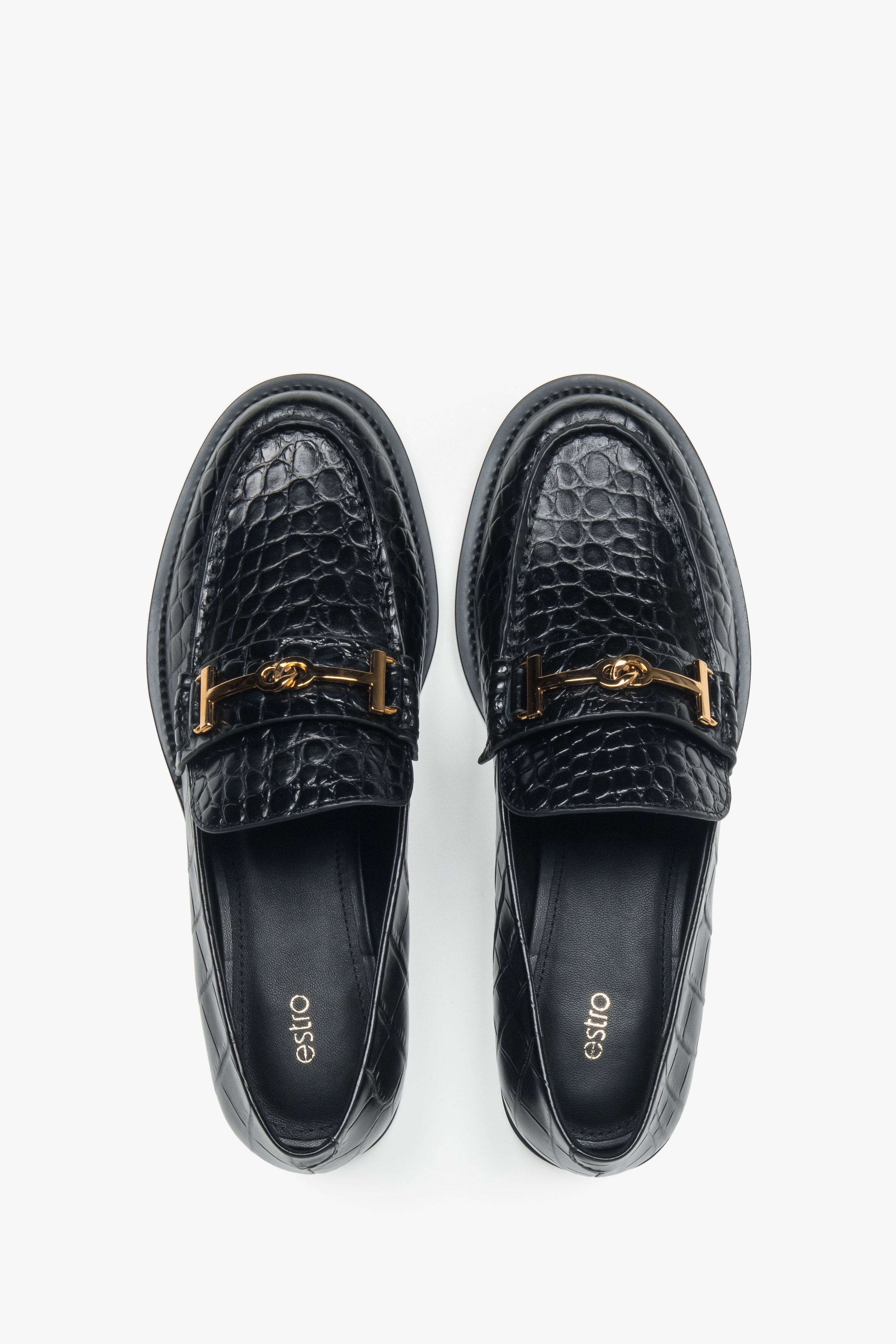 Estro Leder-Mokassins in Schwarz – zeitlose Damenschuhe für das Business-Outfit.