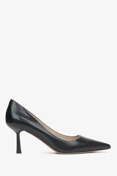 Schwarze Damen-Pumps aus Echtleder mit spitzer Zehenpartie Estro ER00115850.