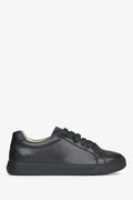 Schwarze Damen-Sneaker aus italienischem Premium-Leder Estro ER00115552