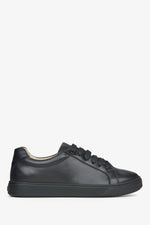 Schwarze Damen-Sneaker aus italienischem Premium-Leder Estro ER00115552