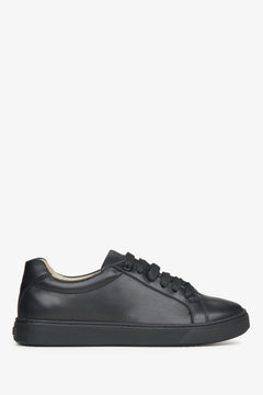Schwarze Damen-Sneaker aus italienischem Premium-Leder Estro ER00115552