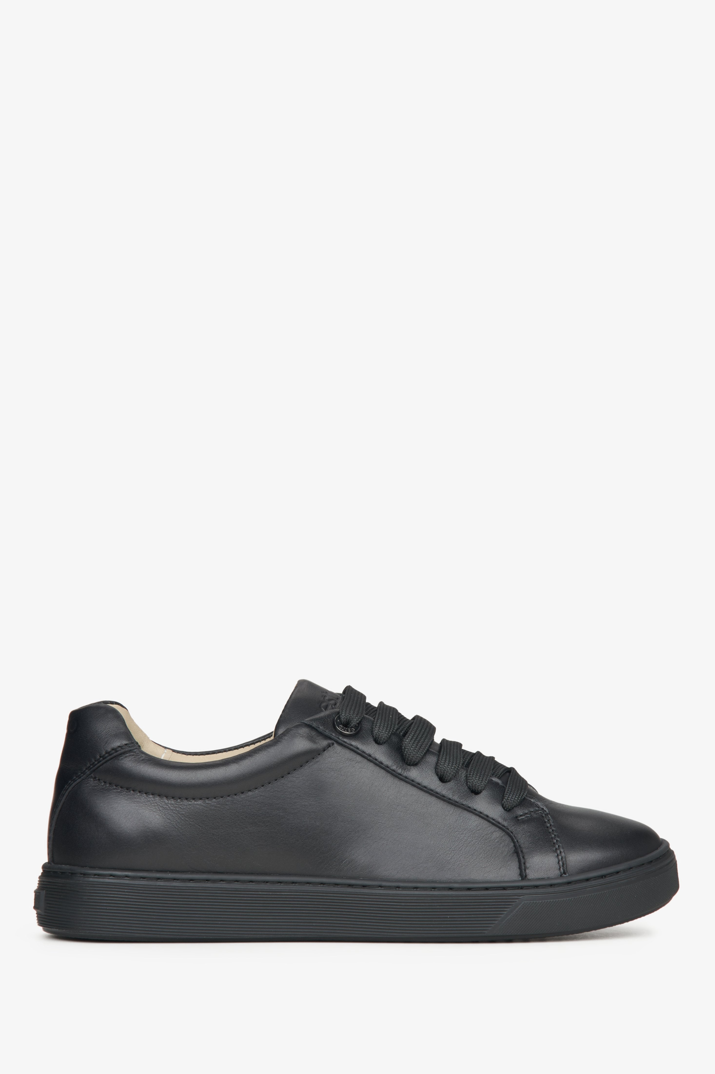 Schwarze Damen-Sneaker aus italienischem Premium-Leder Estro ER00115552