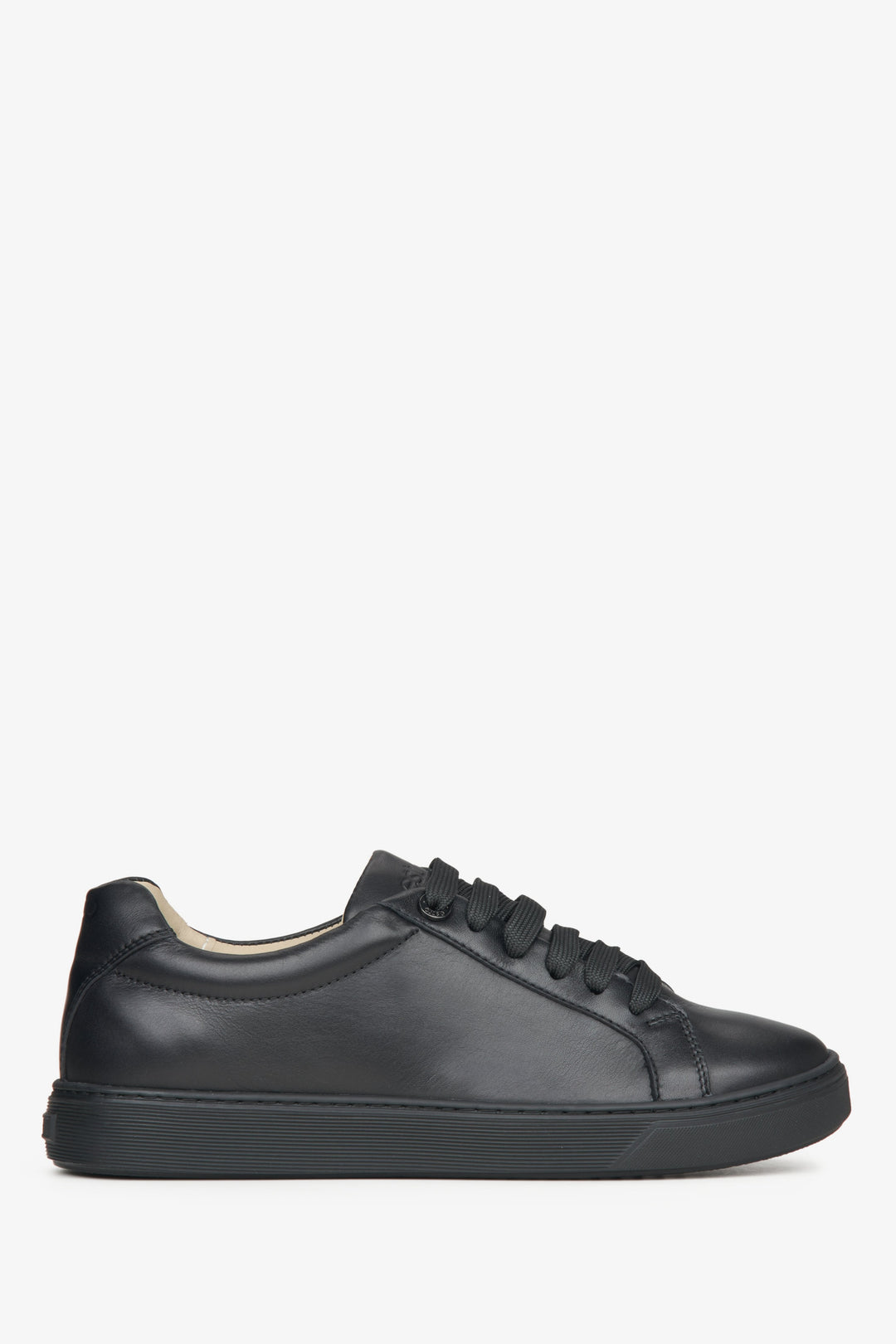 Schwarze Damen-Sneaker aus italienischem Premium-Leder Estro ER00115552