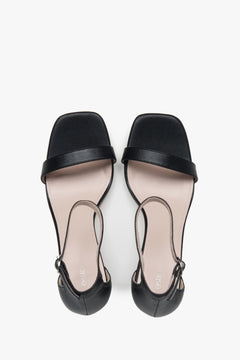 Zeitlose schwarze Damen-Sandalen von Estro aus echtem Leder – perfekt für besondere Anlässe und den Alltag dank des komfortablen Trichterabsatzes.