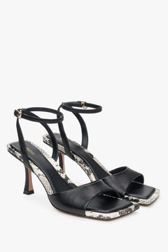 Stilvolle Damensandalen aus Naturleder in Schwarz von Estro.