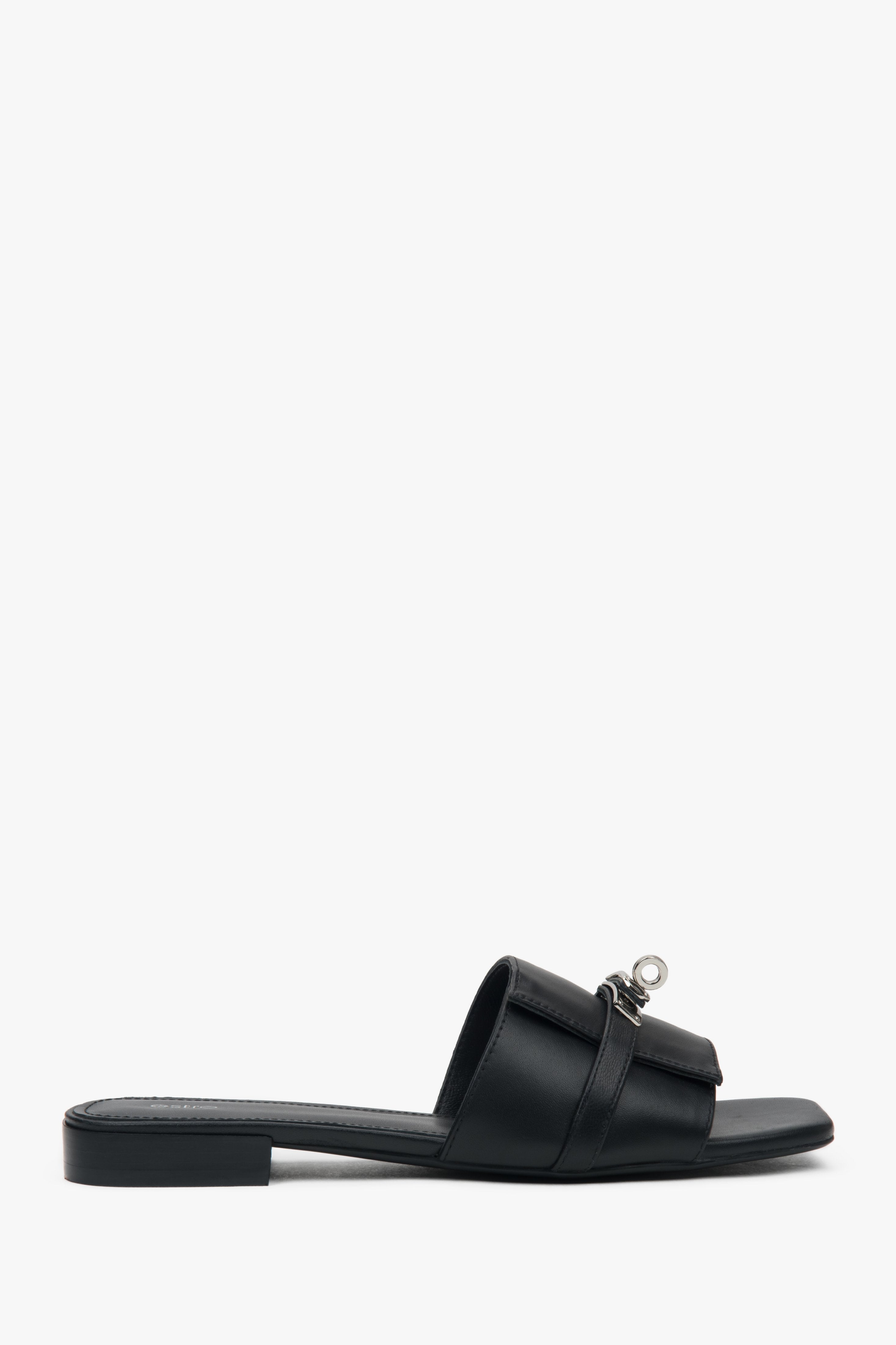 Schwarze Damen-Pantolette mit silbernem Detail – Estro ER00117168