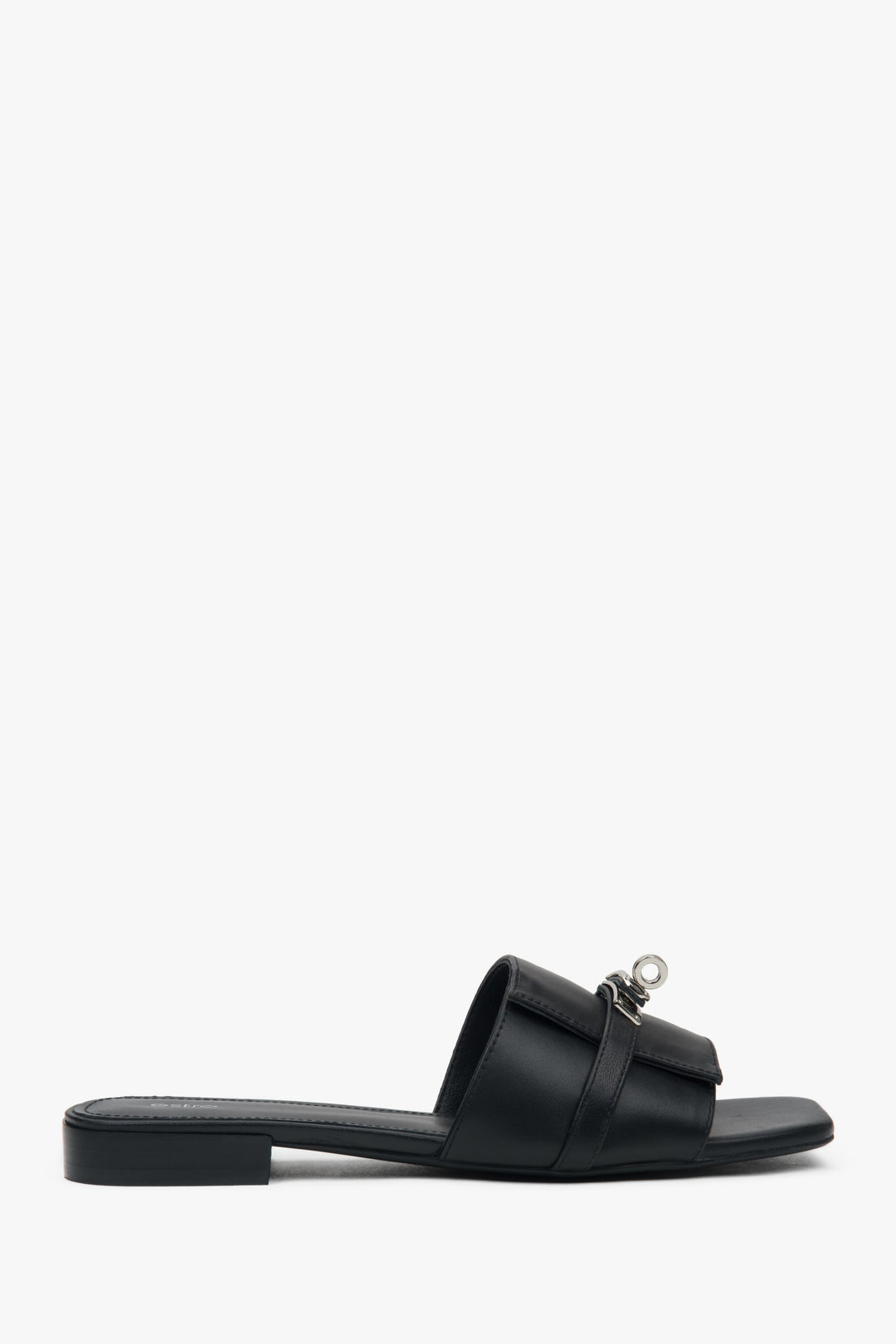 Schwarze Damen-Pantolette mit silbernem Detail – Estro ER00117168