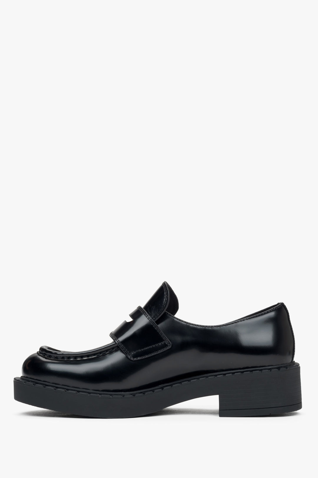 Schwarze Damen Loafer aus Leder von Estro ER00115909