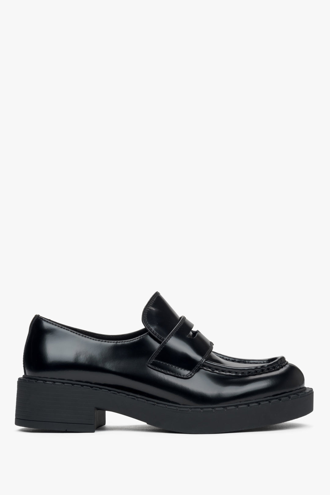 Komfortable schwarze Lederschuhe Damen Estro ER00115909