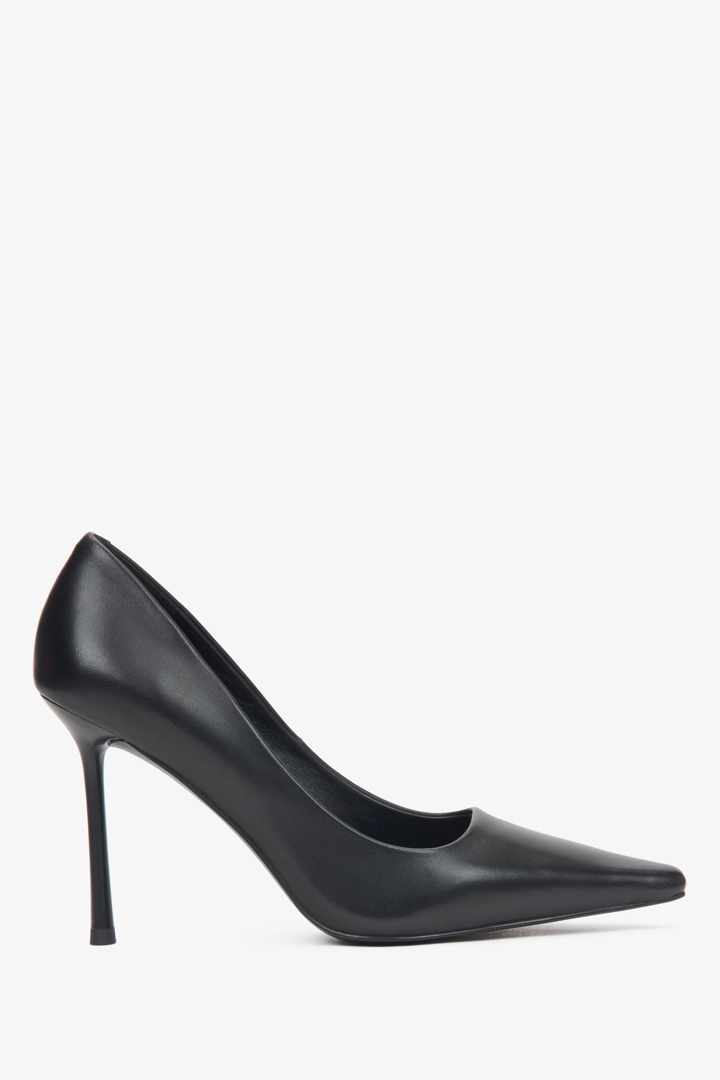 Schwarze Pumps für Damen aus echtem Leder mit hohem Absatz Estro ER00116576.