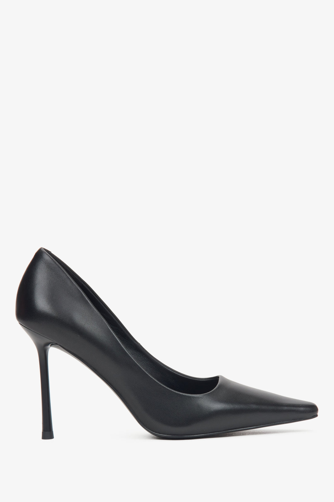 Schwarze Pumps für Damen aus echtem Leder mit hohem Absatz Estro ER00116576.