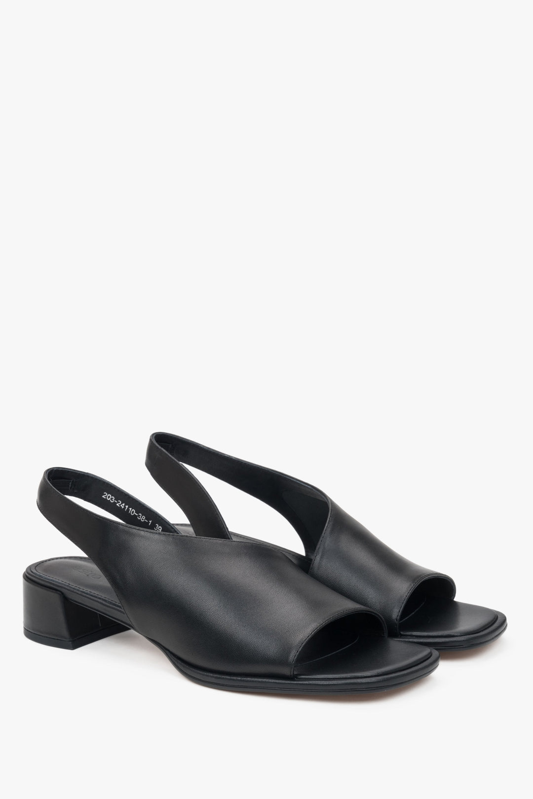 Sommerschuhe für Damen aus echtem Leder in Schwarz, ESTRO ER00116928