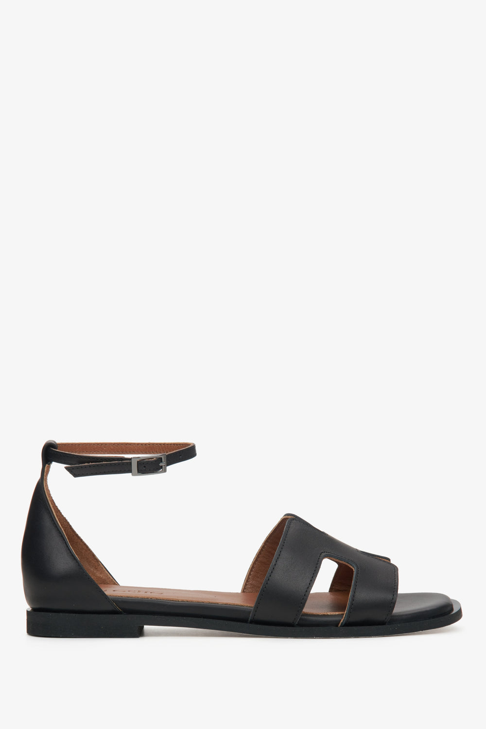 Schwarze Sandaletten aus Leder für Damen Estro ER00115455.