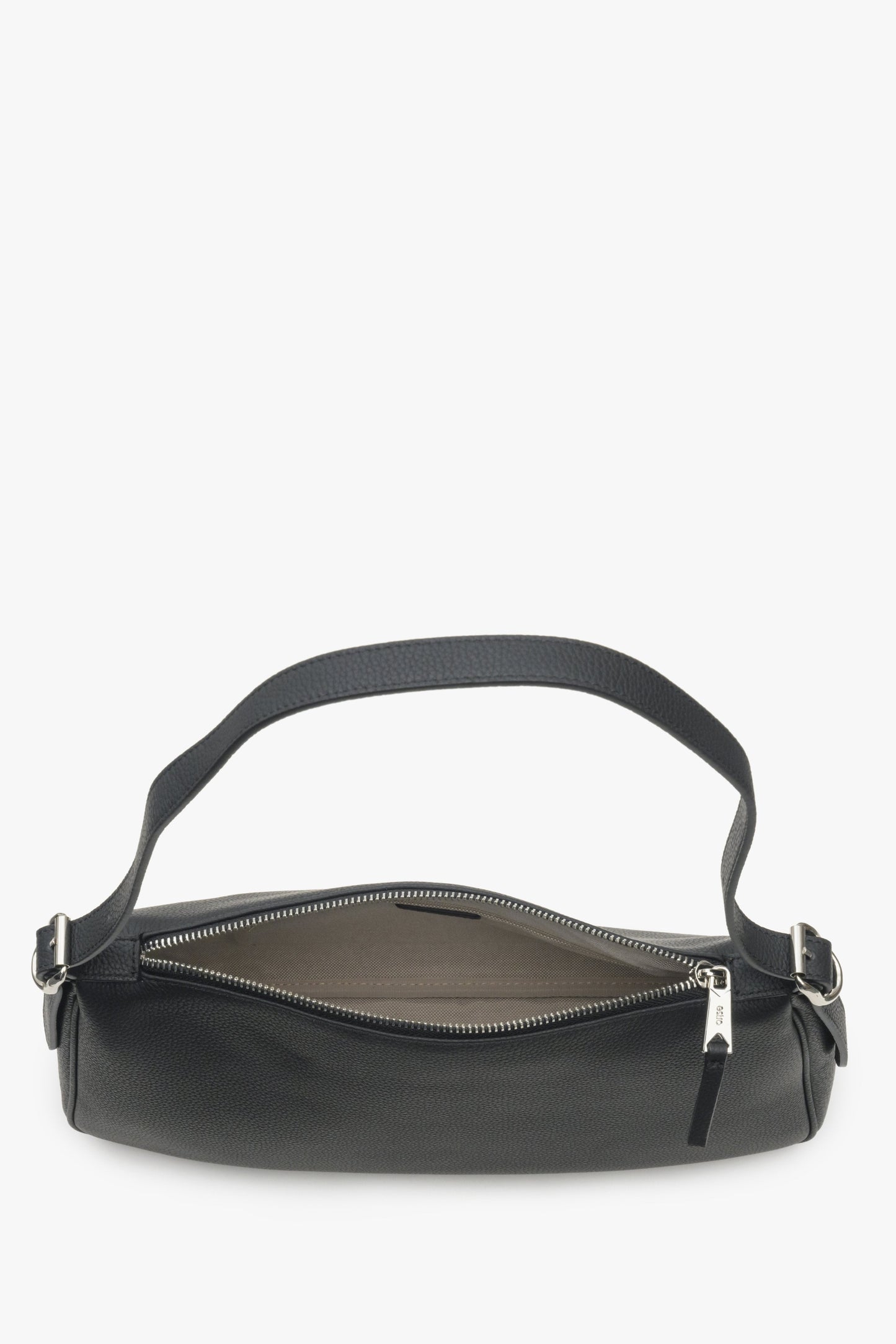 Damen-Umhängetasche in Schwarz aus echtem Leder der Marke Estro.
