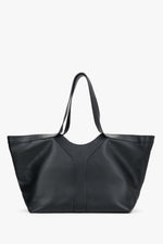 Schwarze Damen-Shopper-Tasche von Estro aus hochwertigem italienischem Premium-Leder. 