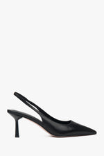 Damen Slingback Pumps aus schwarzem Leder Estro ER00116972