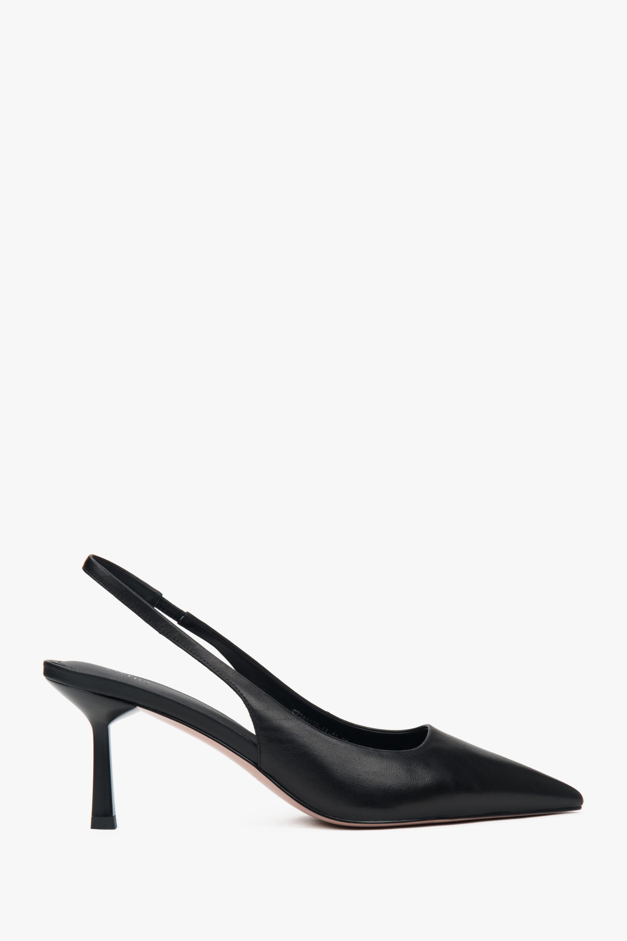 Damen Slingback Pumps aus schwarzem Leder Estro ER00116972
