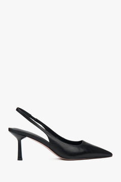 Damen Slingback Pumps aus schwarzem Leder Estro ER00116972
