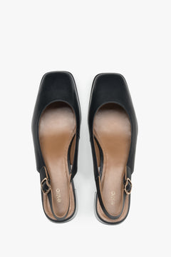 Oberansicht der eleganten schwarzen Slingback-Pumps, Estro ER00116971