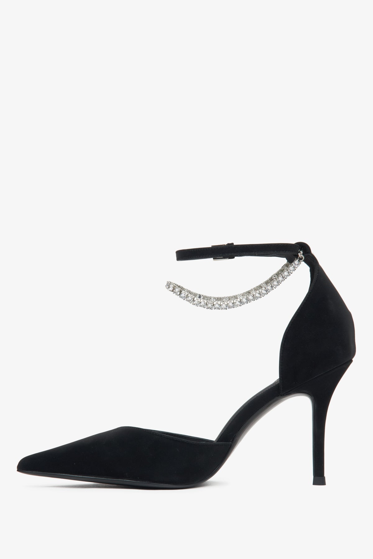 Elegante schwarze Damen-Pumps aus strukturiertem Leder.