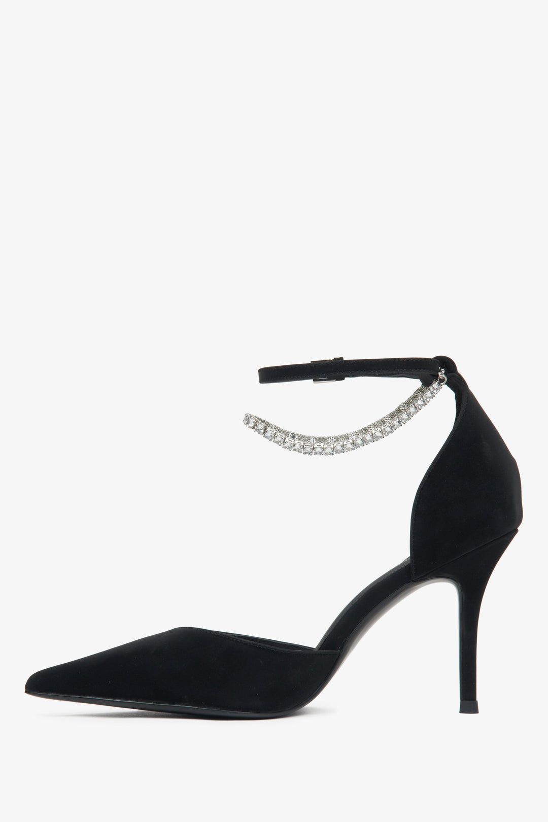 Elegante schwarze Damen-Pumps aus strukturiertem Leder.