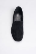 Schwarze Damen-Mokassins aus weichem Velours Estro ER00118002.