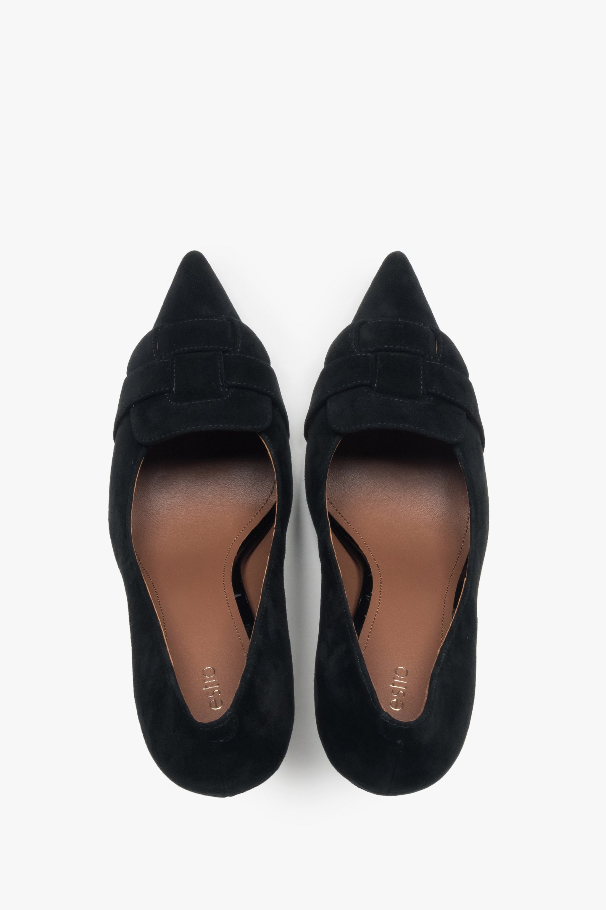 Elegante schwarze Absatzschuhe z echtem Velours dla festliche Anlässe. 