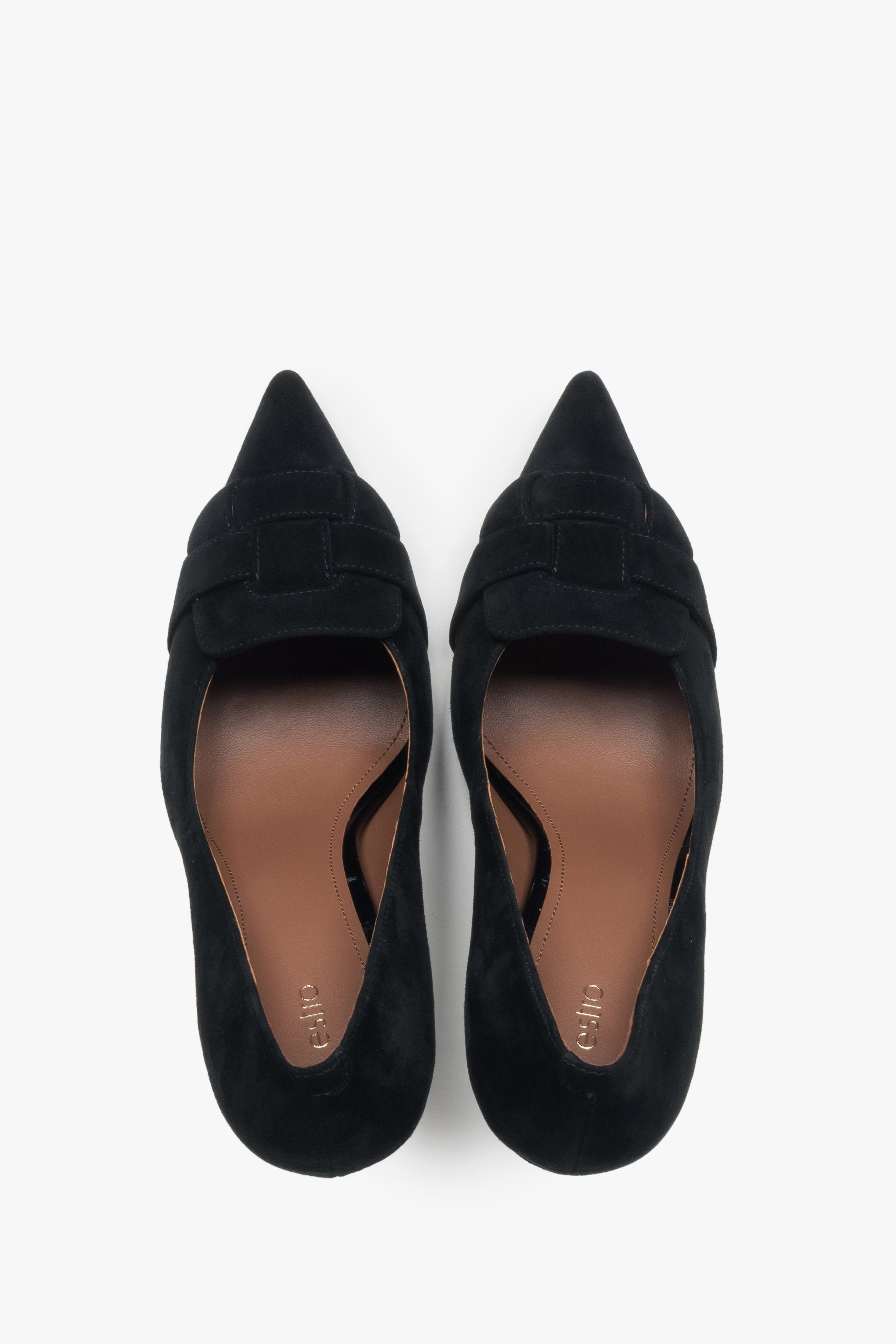 Elegante schwarze Absatzschuhe z echtem Velours dla festliche Anlässe. 