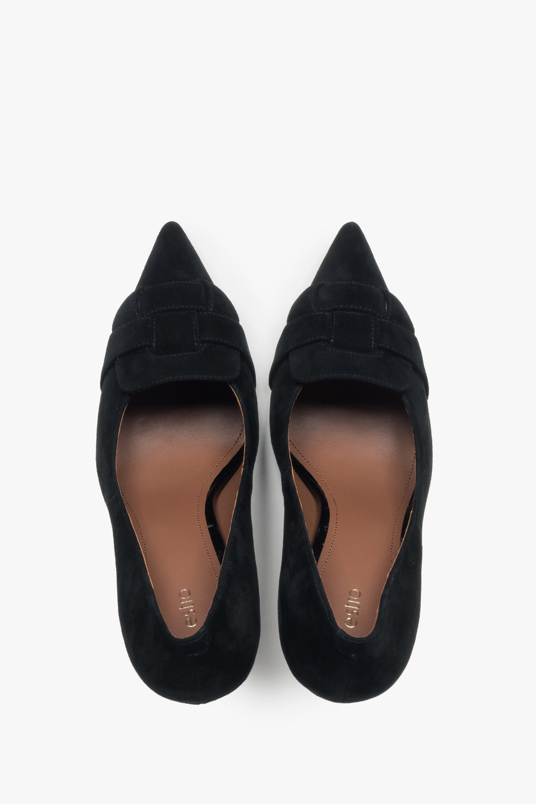 Elegante schwarze Absatzschuhe z echtem Velours dla festliche Anlässe. 