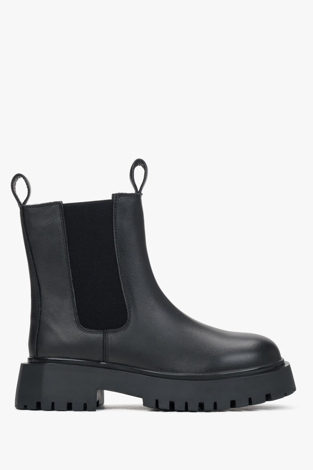 Schwarzer Damen-Chelsea-Boot aus echtem Leder Estro ER00116067.