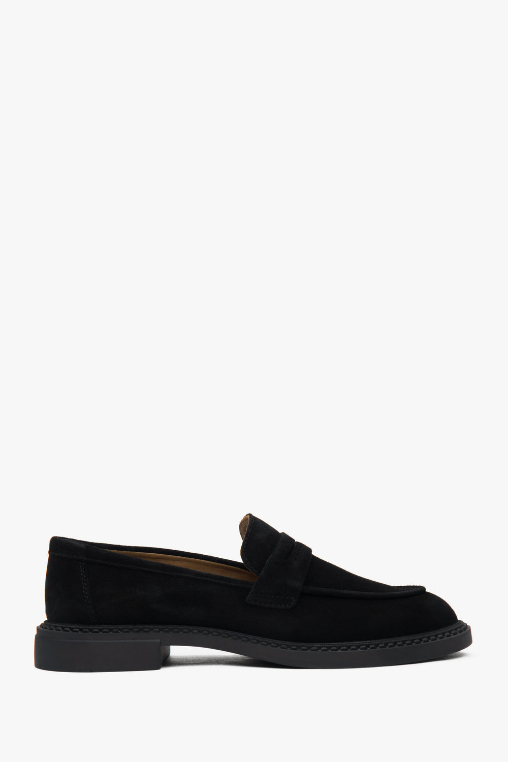 Schwarzer Damen-Pennyloafer aus edlem italienischem Velours Estro ER00117091.