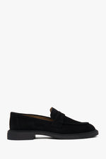 Schwarzer Damen-Pennyloafer aus edlem italienischem Velours Estro ER00117091.