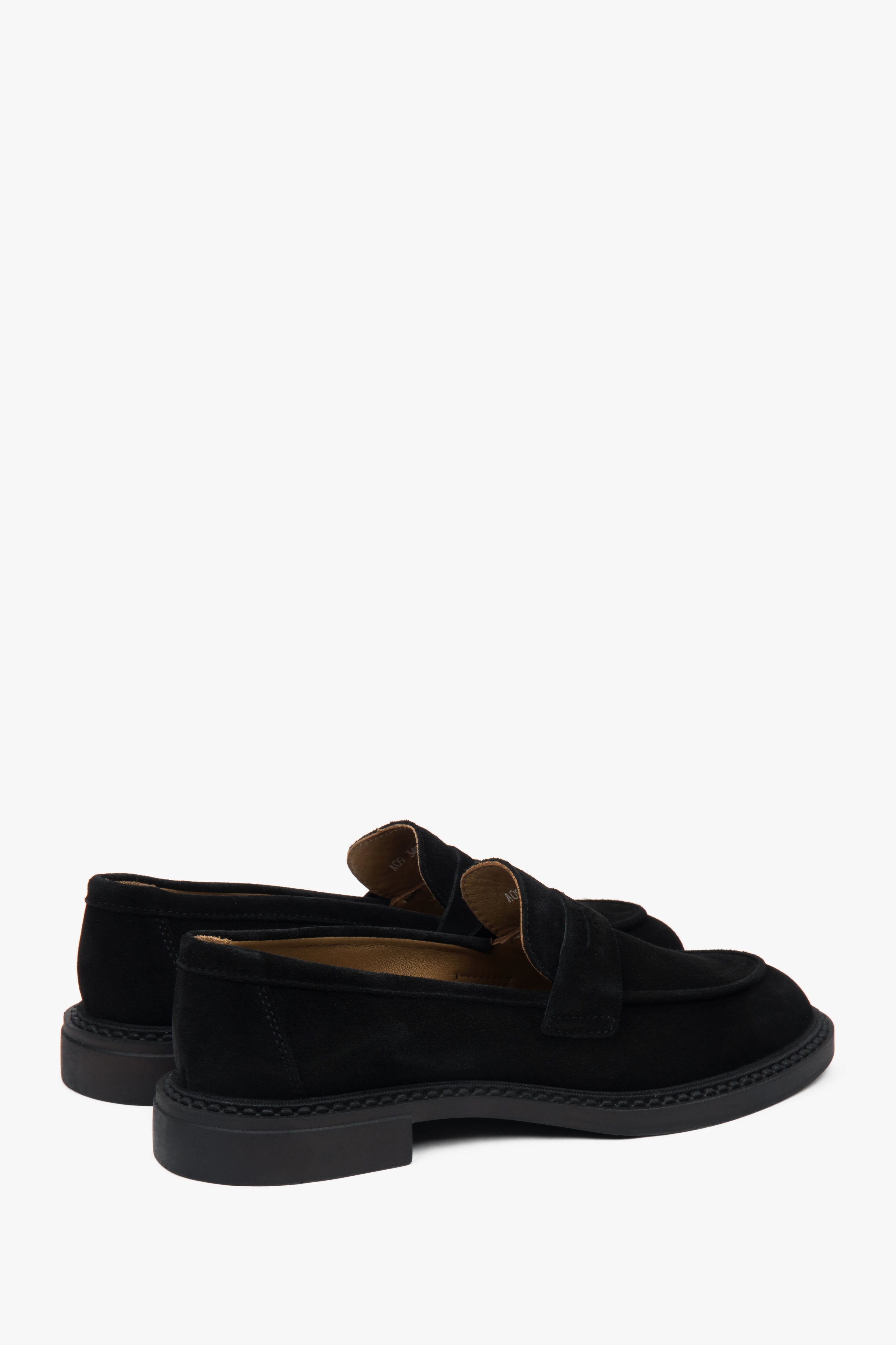 Klassische schwarze Damen-Penny-Loafer aus italienischem Velours Estro ER00117091