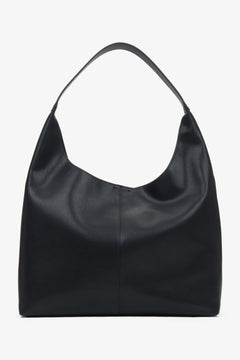 Schwarzer Damen-Shopper aus echtem Leder Estro ER00116833