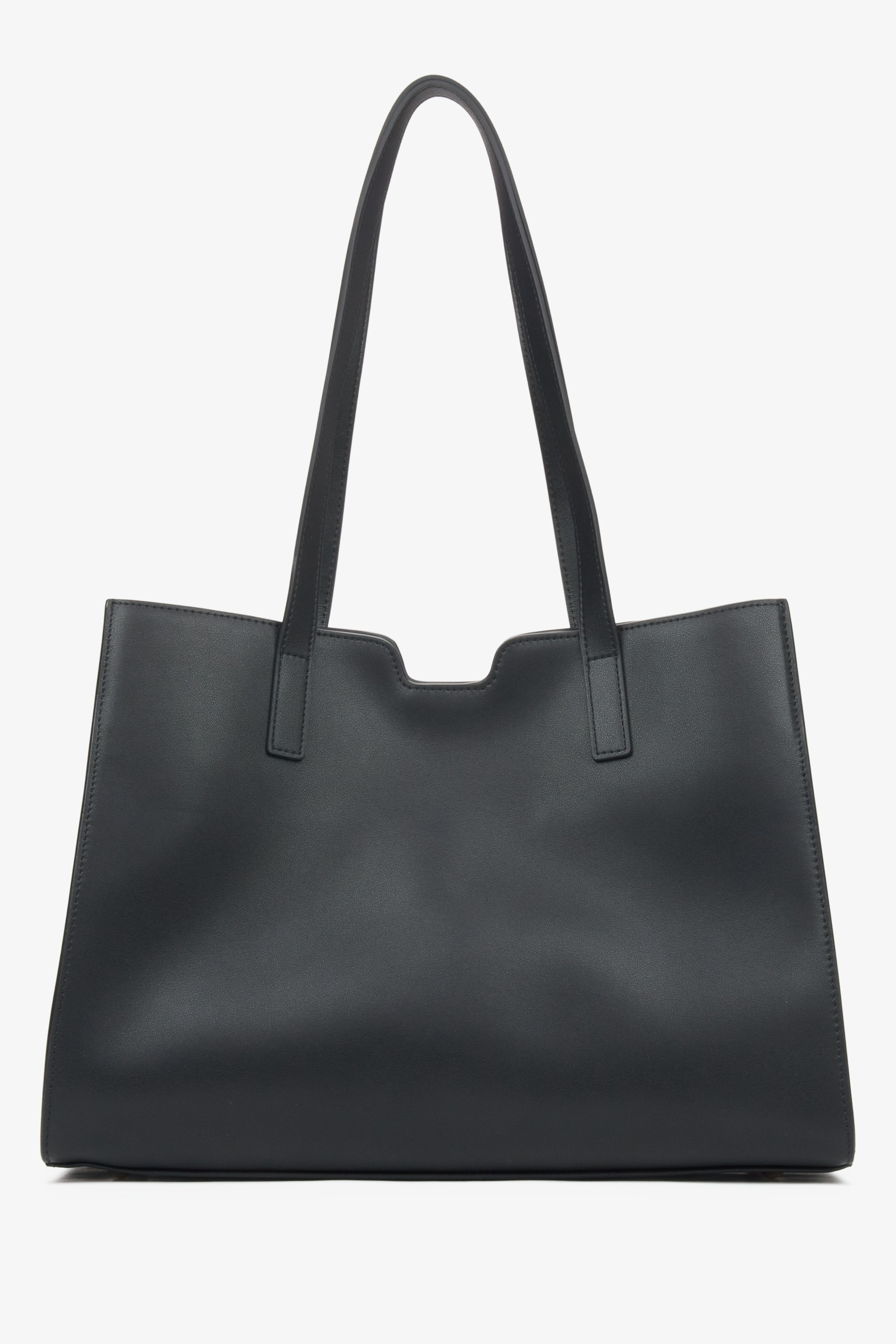 Schwarze Damen-Shopper – Rückseite des Modells.
