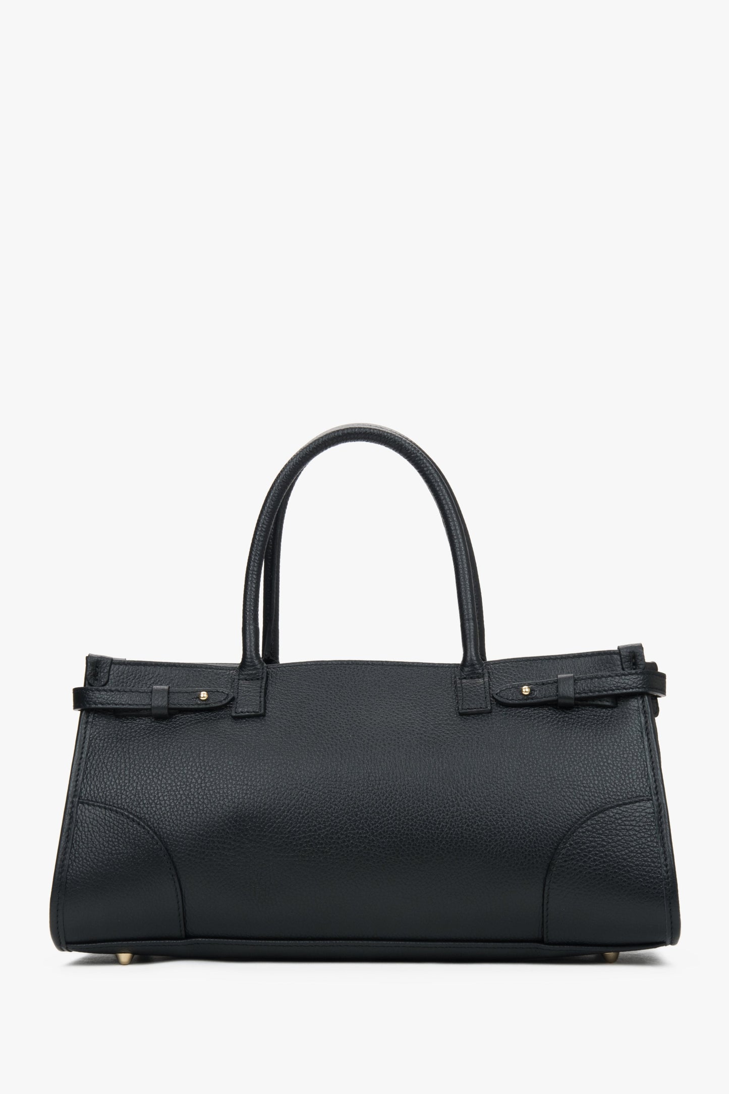 Schwarzer Damen-Shopper aus edlem italienischem Echtleder Estro ER00117491ю