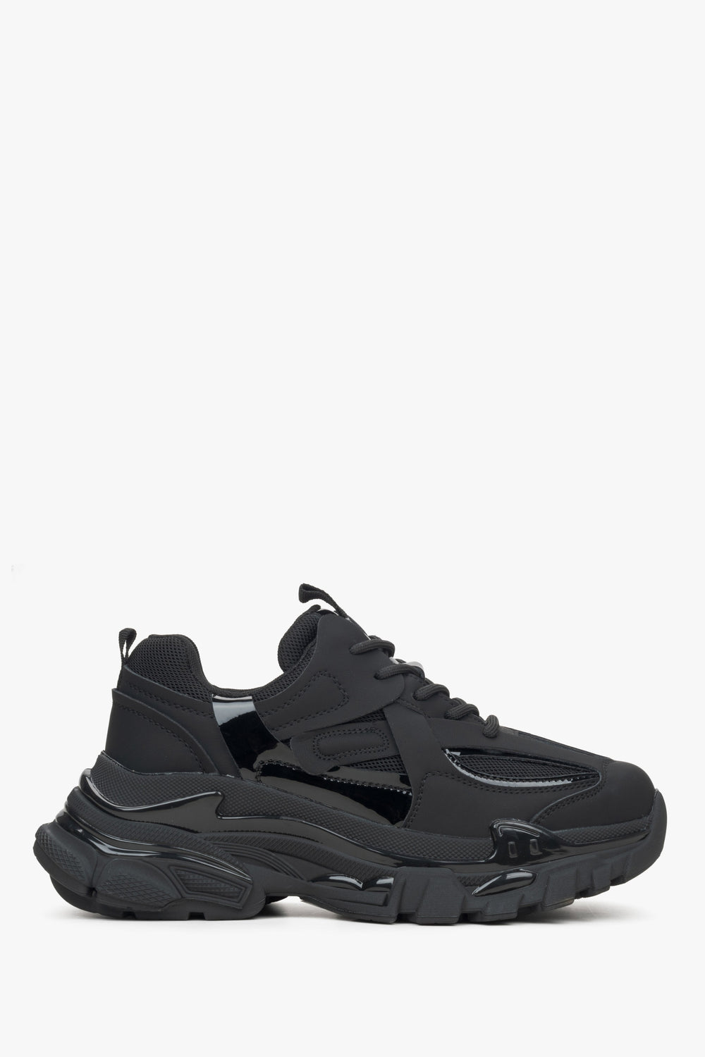 Schwarzer Damen-Sneaker low mit markanter Chunky-Plateausohle ES8 ER00115758.