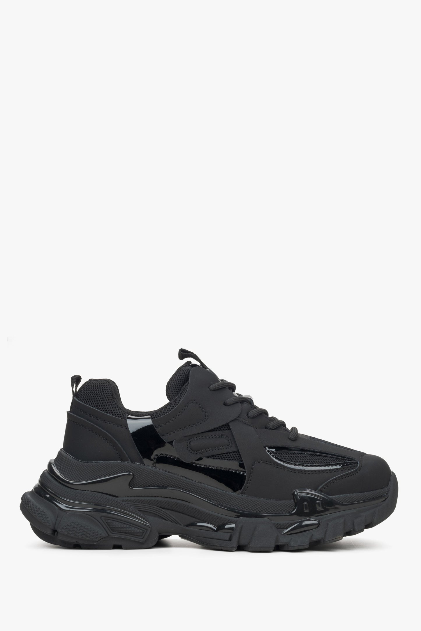 Schwarzer Damen-Sneaker low mit markanter Chunky-Plateausohle ES8 ER00115758.