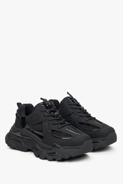 Schwarze Damen-Sneaker aus der Sports-Linie ES 8, entworfen für Frühling und Herbst.