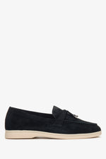 Schwarzer Damen-Tasselloafer aus edlem Velours Estro ER00115750.
