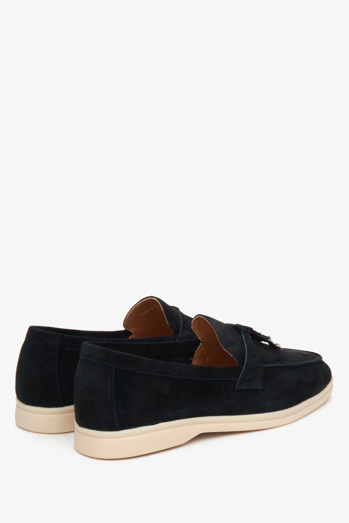 Estro schwarze Velours-Damen-Slipper – Ferse.