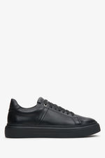Schwarzer Herren-Sneaker low aus Leder Estro ER00113466.