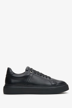 Schwarzer Herren-Sneaker low aus Leder Estro ER00113466.