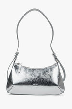 Silberne Damen-Handtasche aus echtem Leder Estro ER00116809.