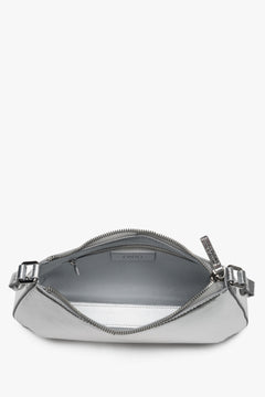 Estro - Baguette-Tasche aus Leder - silber.