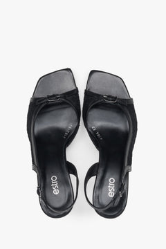 Schwarze Slingback-Sandaletten mit Spitze für Damen – Estro ER00117437