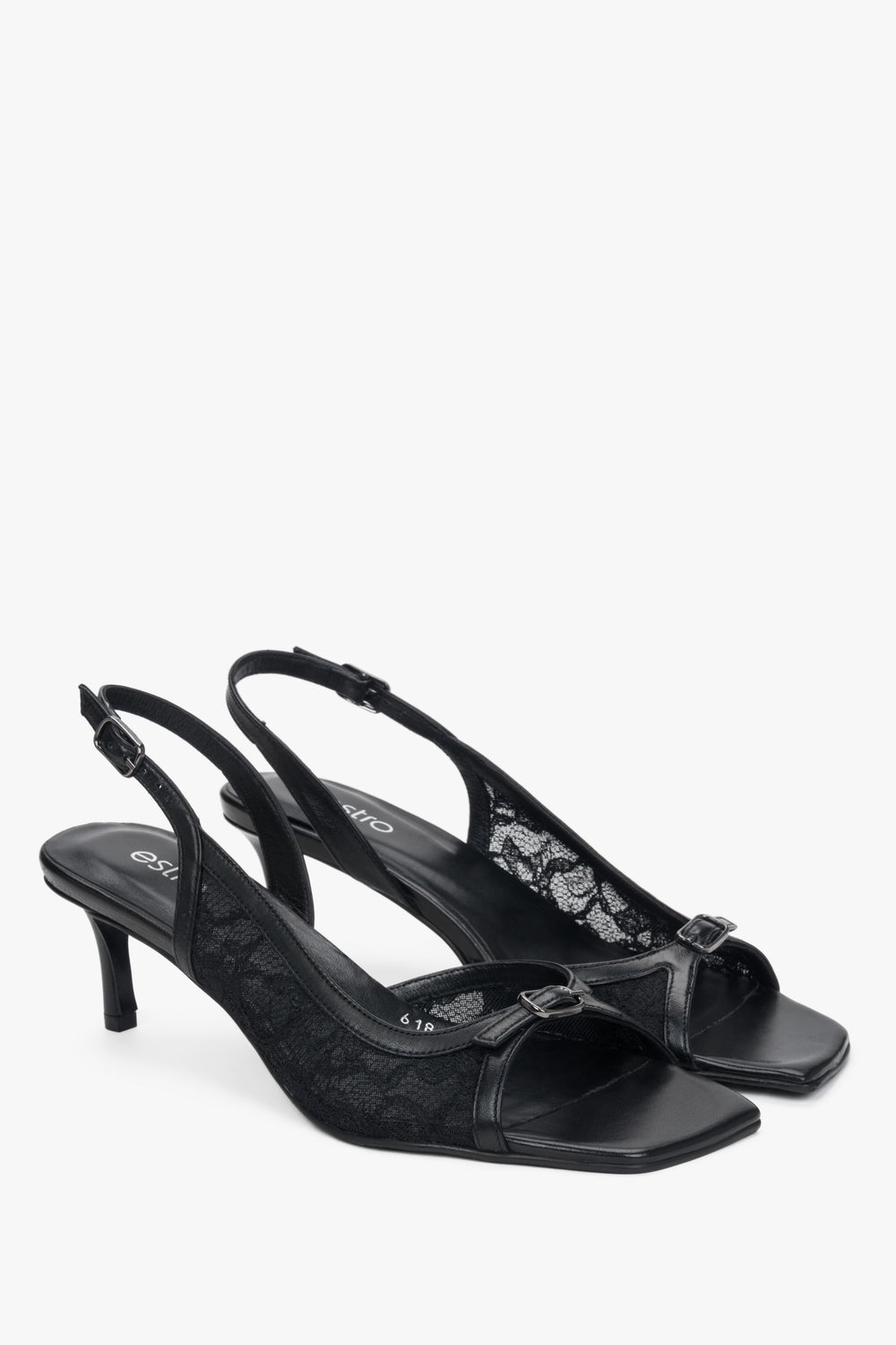 Schwarze Absatzsandalen mit Fersenriemen – Estro ER00117437